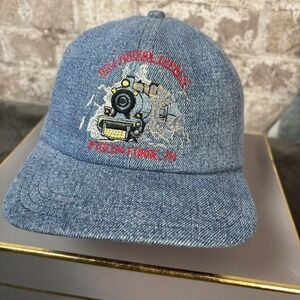 Vintage Dollywood Express Hat Cap Snap Back Denim Made USA Embroidered Mens 90s